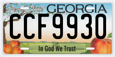 GA license plate CCF9930