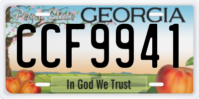 GA license plate CCF9941