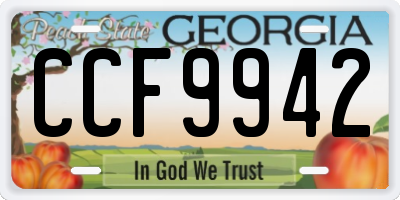 GA license plate CCF9942
