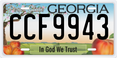 GA license plate CCF9943