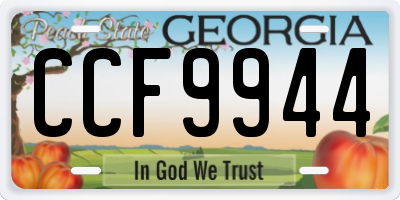 GA license plate CCF9944