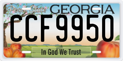 GA license plate CCF9950