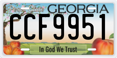 GA license plate CCF9951