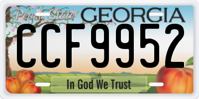 GA license plate CCF9952