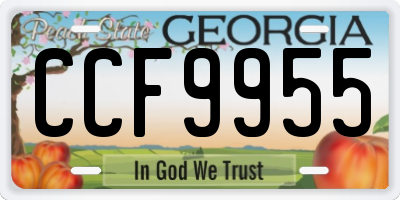 GA license plate CCF9955