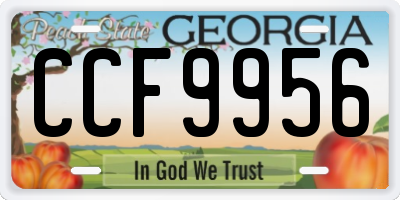 GA license plate CCF9956