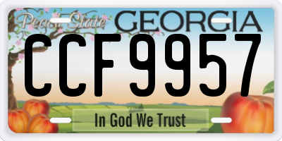 GA license plate CCF9957
