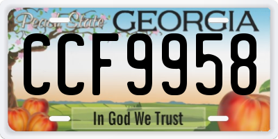 GA license plate CCF9958