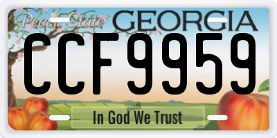GA license plate CCF9959