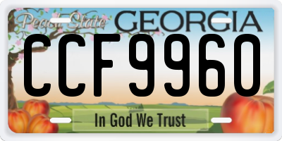 GA license plate CCF9960
