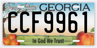 GA license plate CCF9961