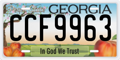 GA license plate CCF9963