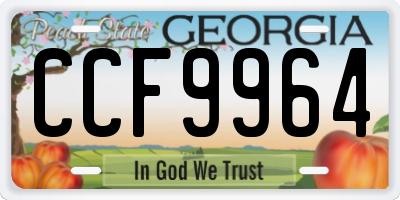 GA license plate CCF9964