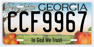 GA license plate CCF9967