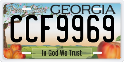 GA license plate CCF9969