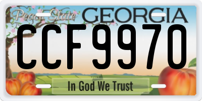 GA license plate CCF9970