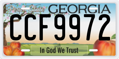 GA license plate CCF9972