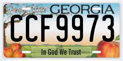 GA license plate CCF9973