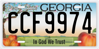 GA license plate CCF9974
