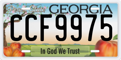 GA license plate CCF9975