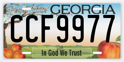 GA license plate CCF9977