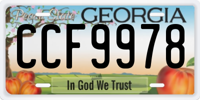 GA license plate CCF9978