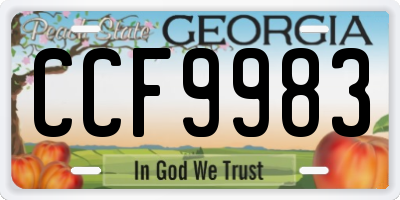 GA license plate CCF9983