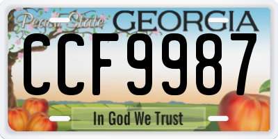 GA license plate CCF9987