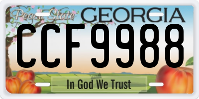 GA license plate CCF9988