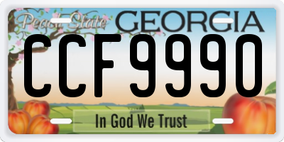 GA license plate CCF9990