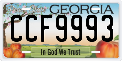 GA license plate CCF9993