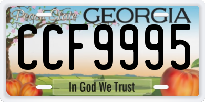 GA license plate CCF9995