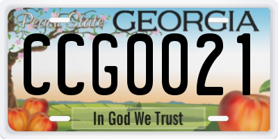 GA license plate CCG0021