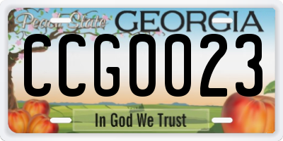 GA license plate CCG0023