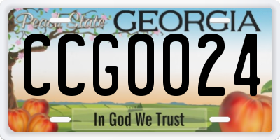 GA license plate CCG0024