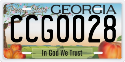 GA license plate CCG0028