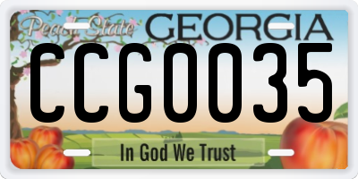 GA license plate CCG0035