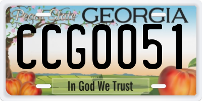 GA license plate CCG0051