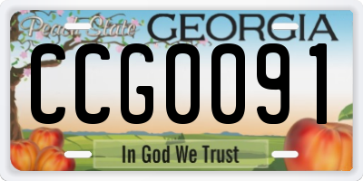 GA license plate CCG0091