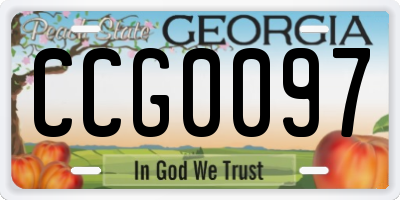 GA license plate CCG0097