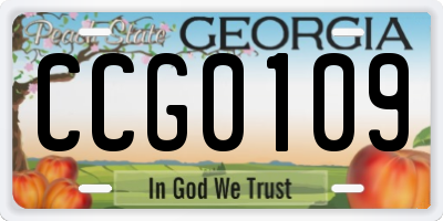 GA license plate CCG0109