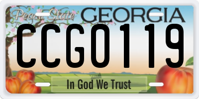 GA license plate CCG0119