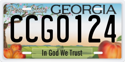 GA license plate CCG0124