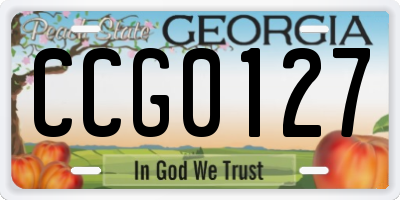 GA license plate CCG0127