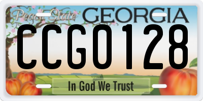 GA license plate CCG0128