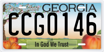 GA license plate CCG0146