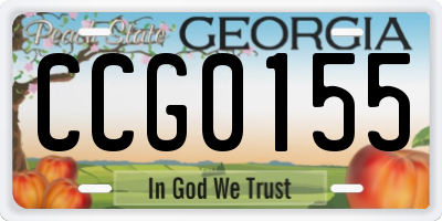 GA license plate CCG0155