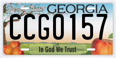 GA license plate CCG0157