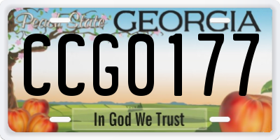 GA license plate CCG0177