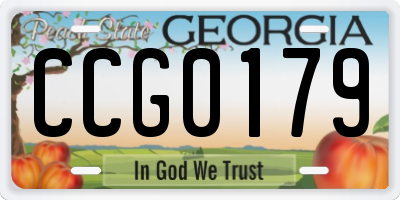 GA license plate CCG0179